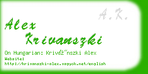 alex krivanszki business card